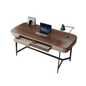 China Iron Leg Solid Oak Writing Table Lacquer Finish Wooden Office Table wholesale