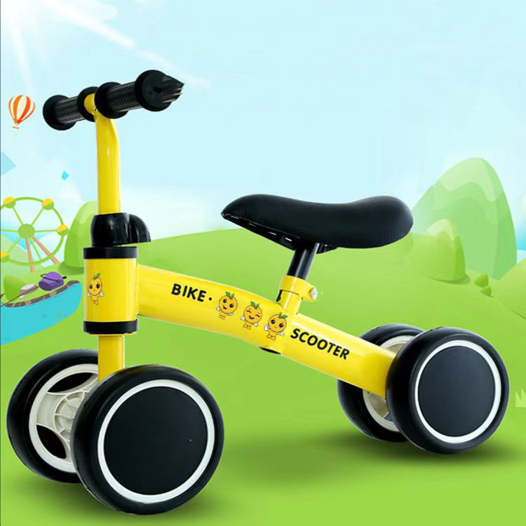 Metal Balance Bike Non Pedal Bicycle for Children's Stroller Handcart Push Age 0-3M