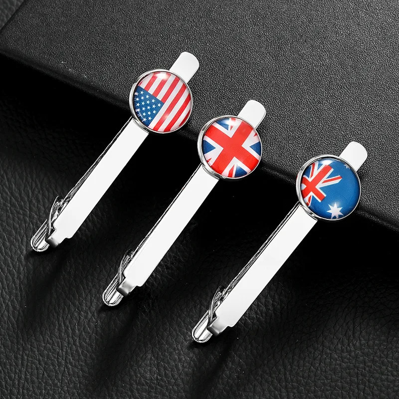 Men Tie Bar Pin 287 Country Flag Design Personalized Tie Clip With Customized Logo