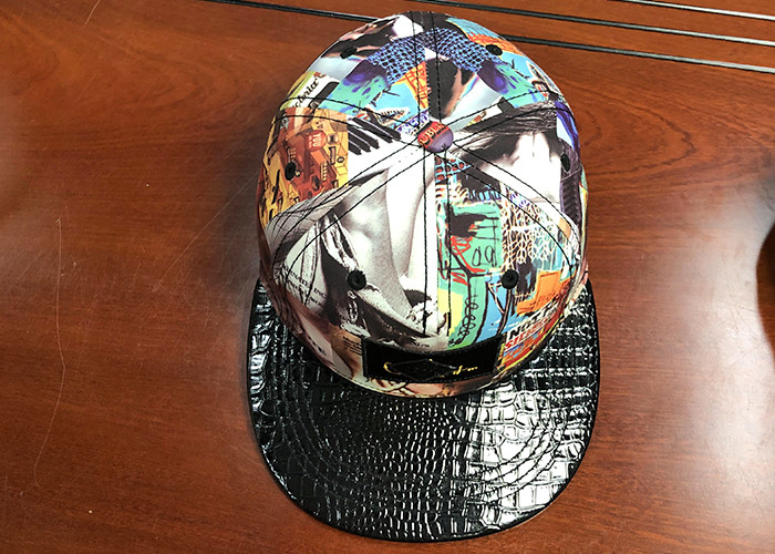 Fashionable Hip Hop Flat Snapback Cap Self - Fabric Strap Woven Label