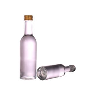 China Clear Round Glass Olive Oil Bottle for Cooking Matte Surface Handling 100ml 200ml 300ml wholesale
