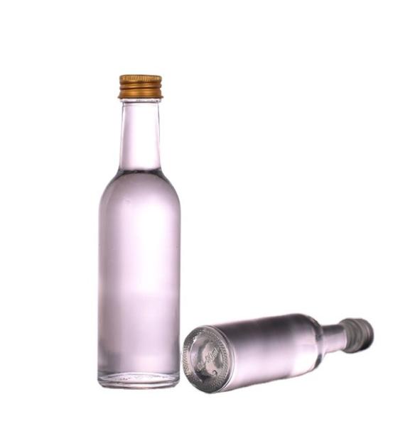 Clear Round Glass Olive Oil Bottle for Cooking Matte Surface Handling 100ml