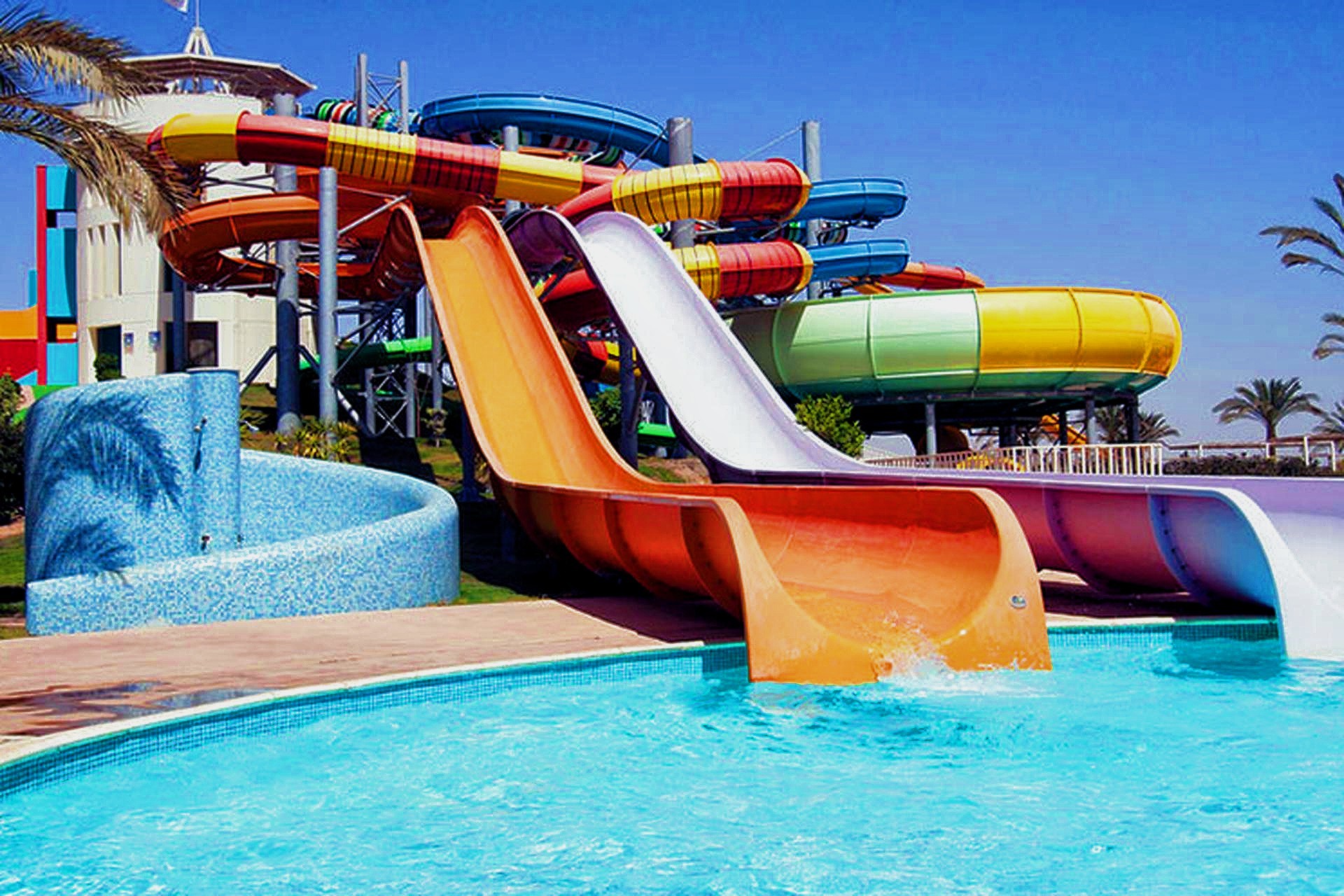 Water Park Kids Amusement Swimming Pool Fiberglass Spiral Tube Bowl Slide Set