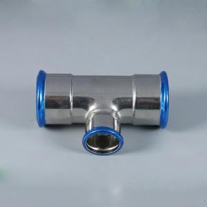 China Reducing tee Polishing Stainless Steel Fittings DN15 - DN108 Nickel White Color wholesale