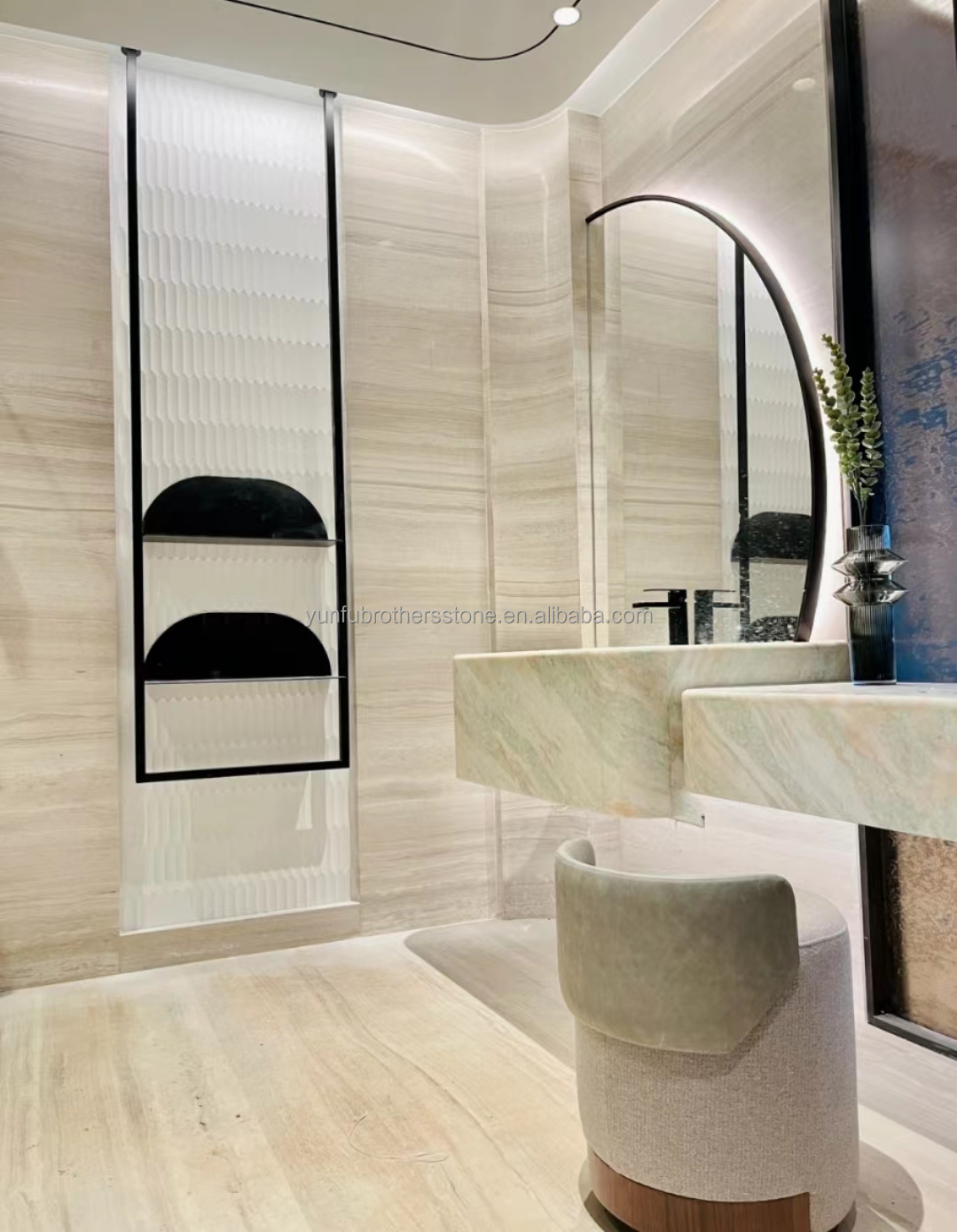Engineered Flooring Wall Panels/Boards in Gray Wood Grain Marble for Customized Style