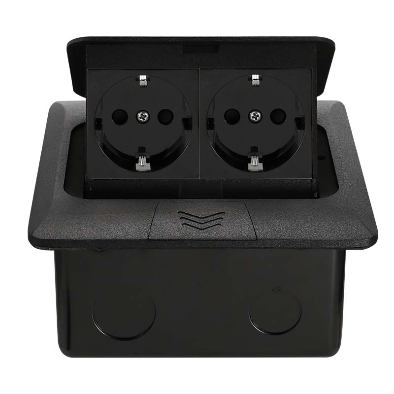 British/European/French/Universal Combination Floor Socket with Aluminum Alloy Panel