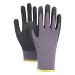 Industrial 15 Gauge Gray Nylon Spandex Safety Gloves Black Nitrile Coating Anti