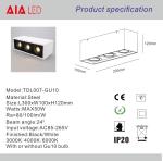 3xGU10 base white ceiling mounted contemporary spotlight housing&interior GU10