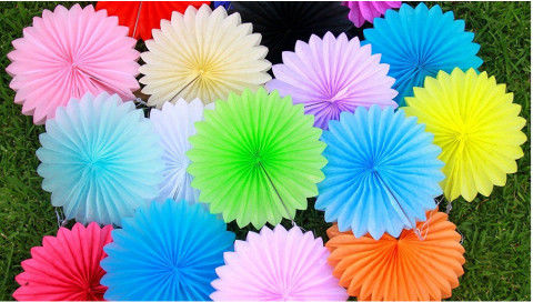 Paper folding fan wedding party decoration background paper fan flower color by pantone coloring