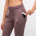 Women Lulu Light Weight Yoga Jogger Pants Jogger 300gsm Lace Up Sweatpants