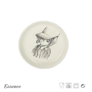 China Small Size Soy Sauce Dipping Dish , 4.5 Inch Round Ceramic Saucer Custom Decal Logo wholesale