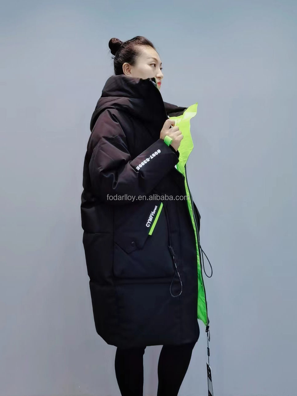 FODARLLOY F22565 Ladies Warm Hooded Cotton-padded Clothes Women Slim Long Winter Jackets Women Coats