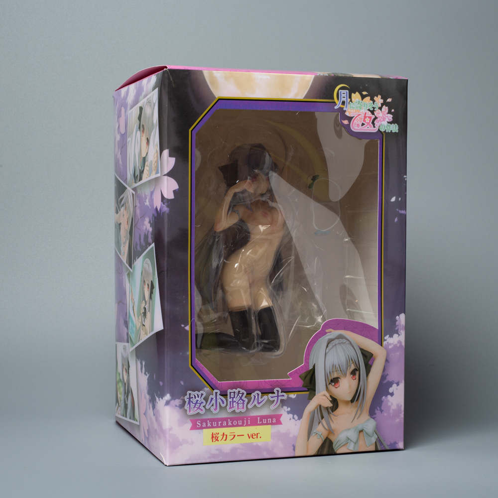 Beautiful Girl Series Q-six Etiquette for Girls Near the Moon Sakura Path Luna Kneeling Hand made Ornament Model