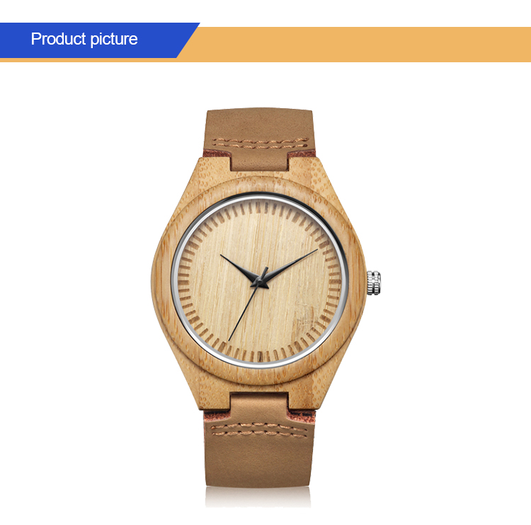 Black Strap Wooden Quartz Watch Wristwatches Maple Wood Bezel , Custom Logo