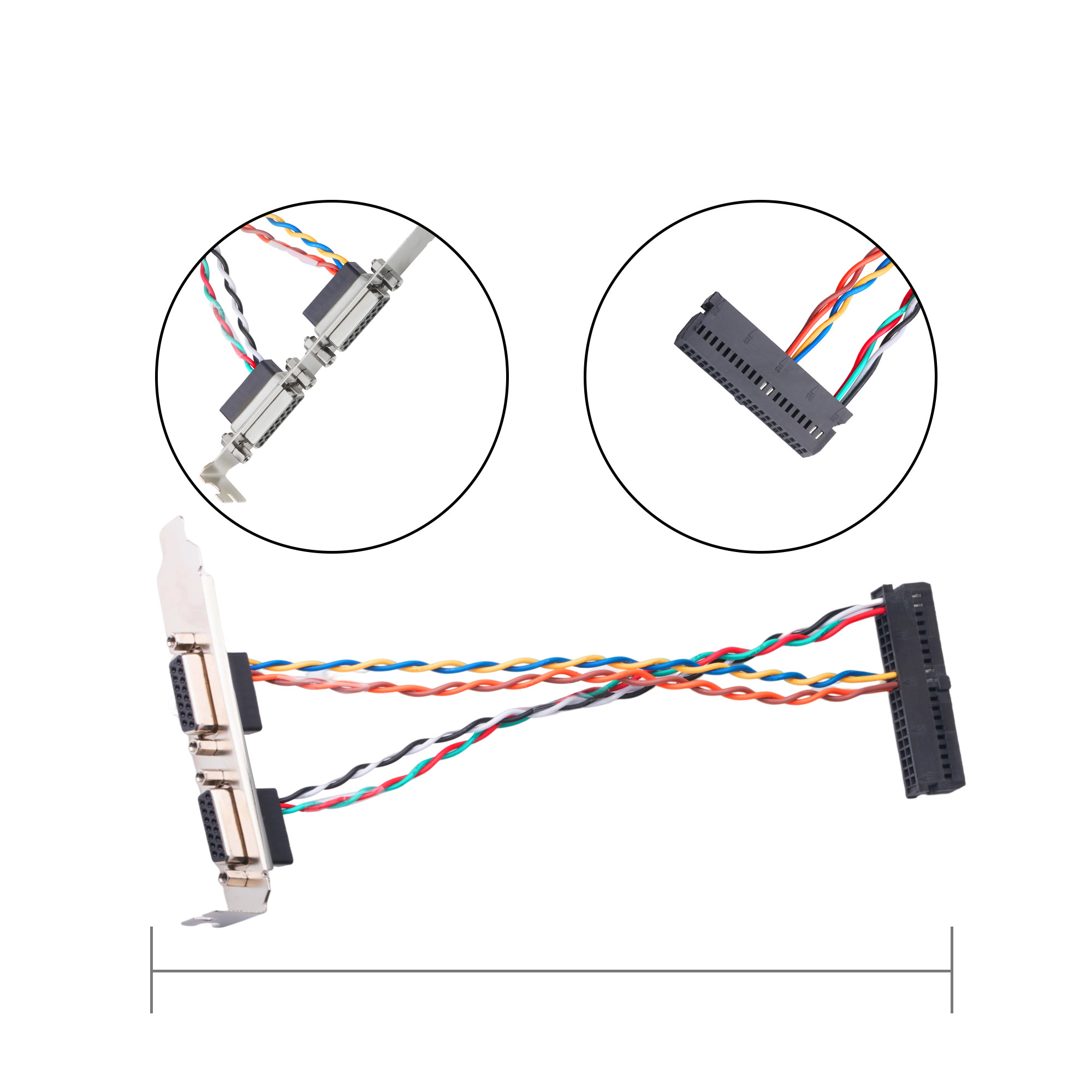 TE AMP 102387-9 To 205205-2 DB15 Cable Assembly D-Sub Connectors Customized