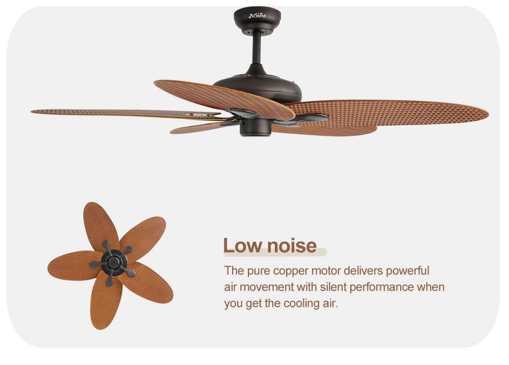 35W Power 5 ABS Leaf 5 Speeds Remote Control Antique Style Ceiling Fan NO Private Mold