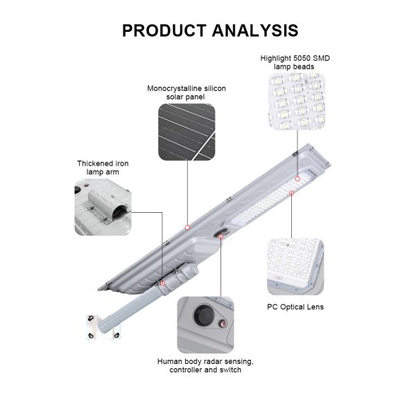 Outdoor Solar Retro Street Light Street Lamp for Outdoor Courtyard Lighting