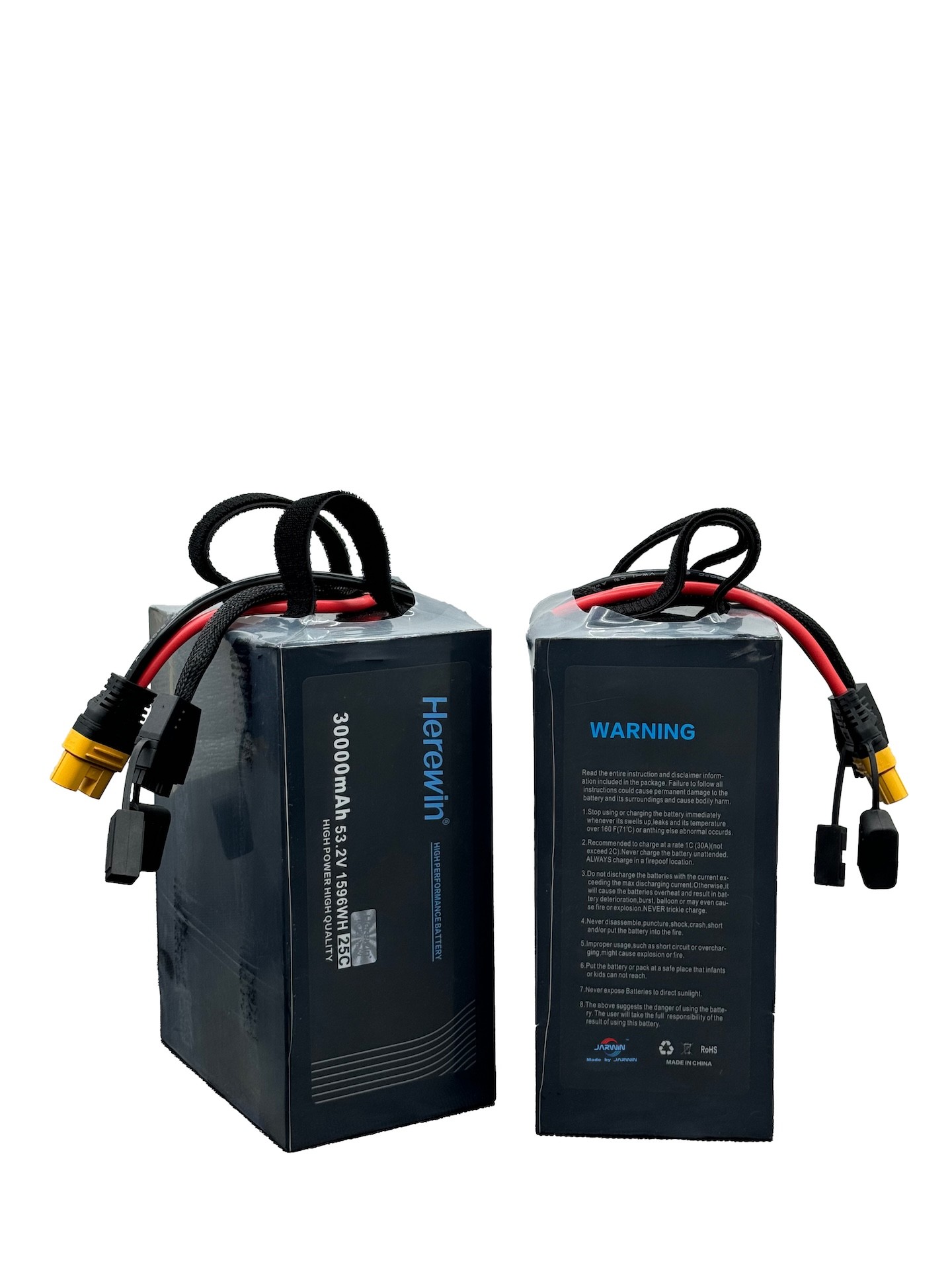 14S 53.2V 25C LiPo Soft Pack Drone Battery Pack 30000mAh Herewin Uav Lipo Batteries