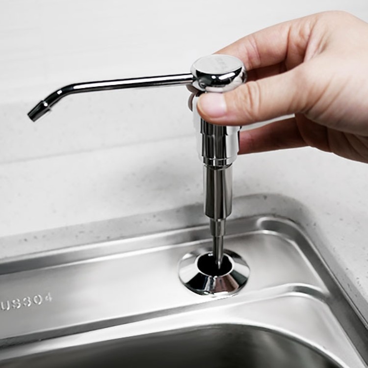 PE Bottle Sink Accessory Sink Soap Dispenser Bottle 320ml Copper Indenter SUS304 Straw