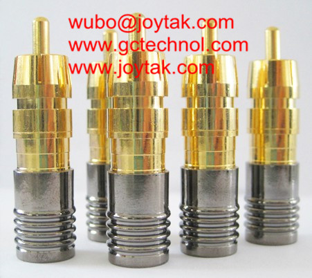 RCA Compression connector gold plated for RG59 coax cable RCA connector for security cameras premium quality 