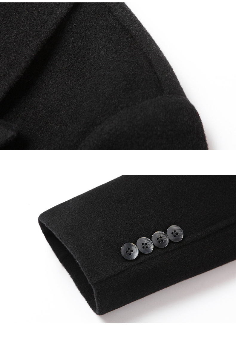 Men's Regular Winter Coat for Thick Europe And America Long Wool Trench Slim Fit Overcoat