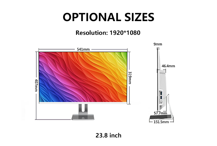 23.8 Inch Core I5 11th Generations Desktop Computer Gaming Pc Full Setup All In One Computer