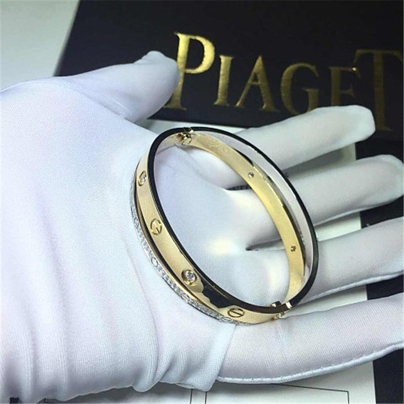 C Double ring bracelet Love bracelet, 18K gold. With a screwdriver. Jewelry factory in Shenzhen, China