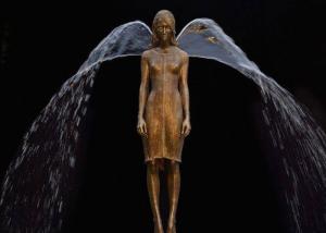 China Lost Wax Casting Bronze Girl Fountain Sculpture wholesale