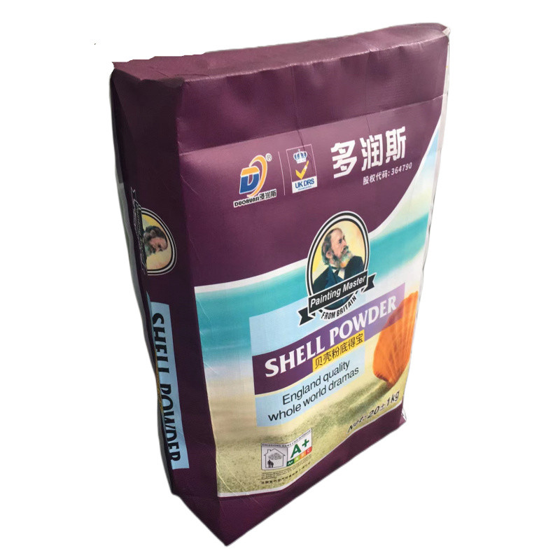 40x46x10cm 86GSM(61+11+14GSM) Woven PP Valve Bag With Luxury Bopp Printing For 20kg Exterior Wall Waterproof Putty Powder