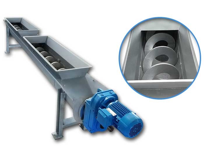 Horizontal LS Type Of Shaftless U Trough Screw Conveyor Working Smoothly