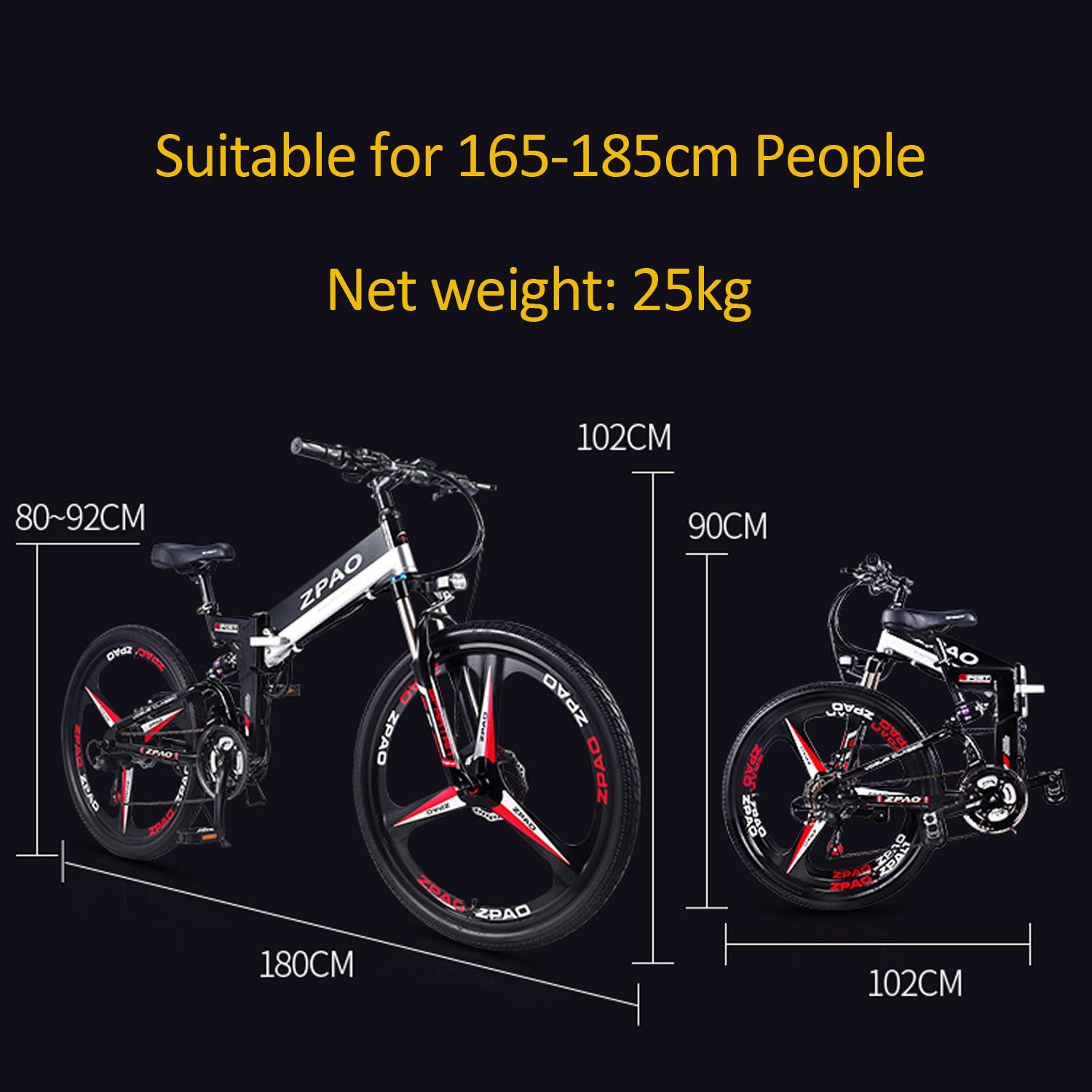 21 Speed Electric Folding Bike 48V 120Km Long Range 26 Inch Wheel Ebike