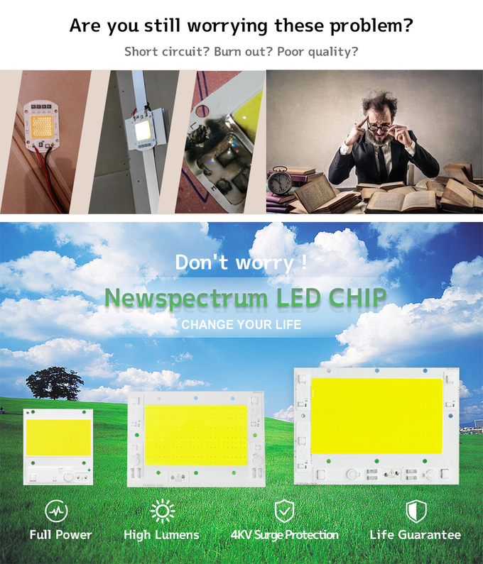 100w 150w Ac Cob Led Chip Linear Driver Free COB Light Source