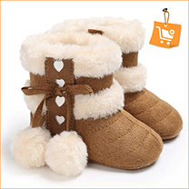 Amazon Hot sale Snow Fleece 0-2 years First walker baby booties