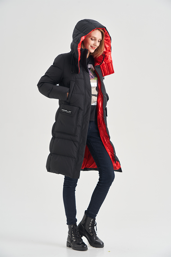 FODARLLOY Cotton Padded Clothes Thickened Warm Medium Long Hooded Outwear Winter Coat Plus Size Women'S Coats