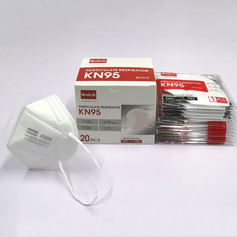 Elastic Earloops Covid KN95 Respirator Mask Folding Half Buda-U BU-E978