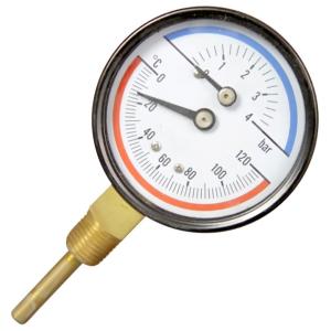 China Bottom 2.5'' 63MM Pressure Temperature Gauges 16 Bar 1/2 BSPT wholesale