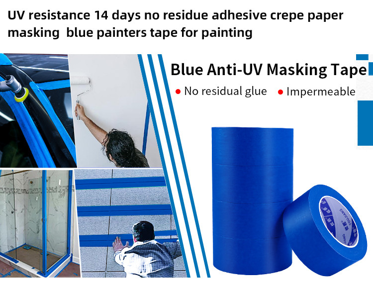 Custom High Temperature Resistance Blue Masking Tape Painting Refinish