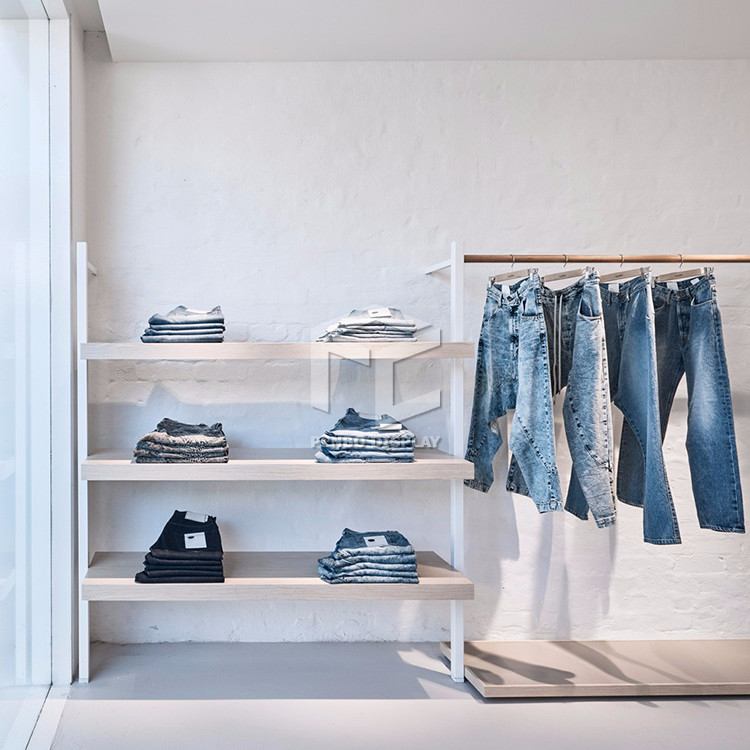 MDF Clothes Display Stand garment Store Furniture Installation Service
