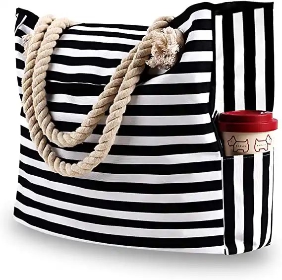 Heavy Duty Washable Cotton Canvas Bag Shoulder Tote Bag Waterproof Ristop With Zipper