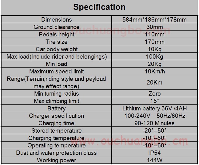 Ouchuangbo Smart Self Balancing Electric Scooter wiht small Daul Wheels OCB-XX10