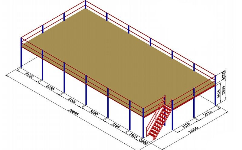 7000kg Mezzanine Steel Structure Rack Logistics Mezzanine Floor Platform