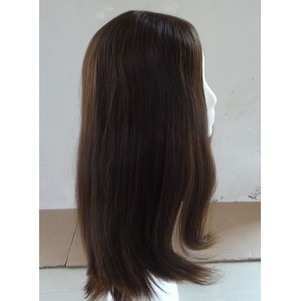 Adjustable Straps Human Hair Wig Ladies Wigs 130% Density Black