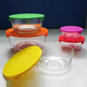 China high quality clear glass bowl with plastic lid, salad bowl, fresh bowl for sale wholesale
