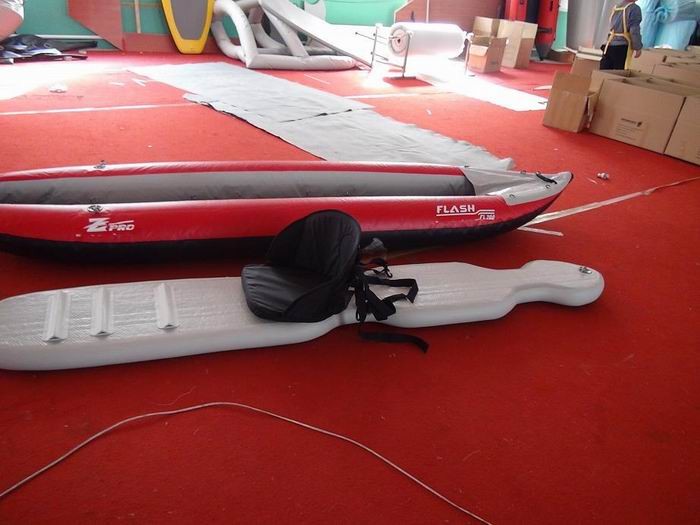 Two Person Inflatable Sea Kayak 388 Cm PVC Fabric With Removable Floor