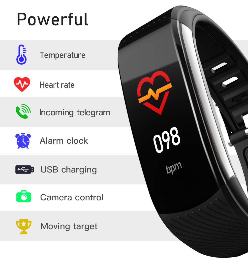 Temperature Monitoring Smart Functional Bracelet Health Data Step Number For Family