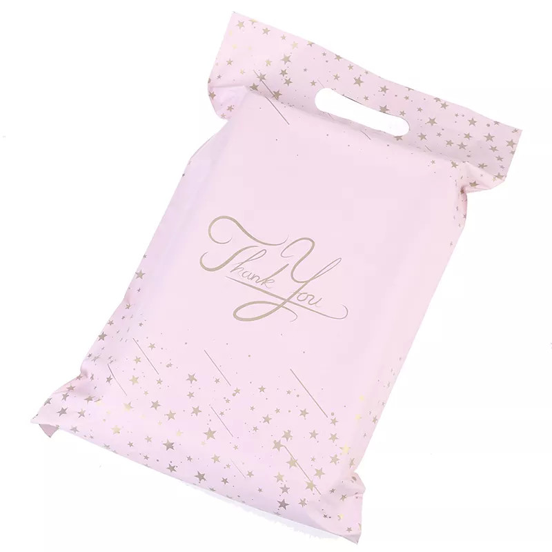 Printing Recycled Plastic Poly Mailer Bags Clothing Packaging Courier Bag With Handle