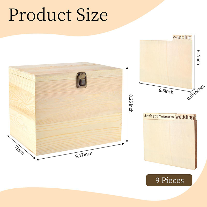 Modern BAMBOO Greeting Card Organizer Box With Dividers And Lid Stylish Design