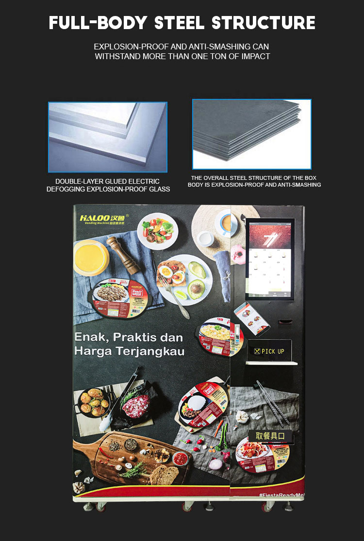 Hot Sell Frozen Food Vending Machine with Credit Card Reader and Thai Language For Shipping to Thailand