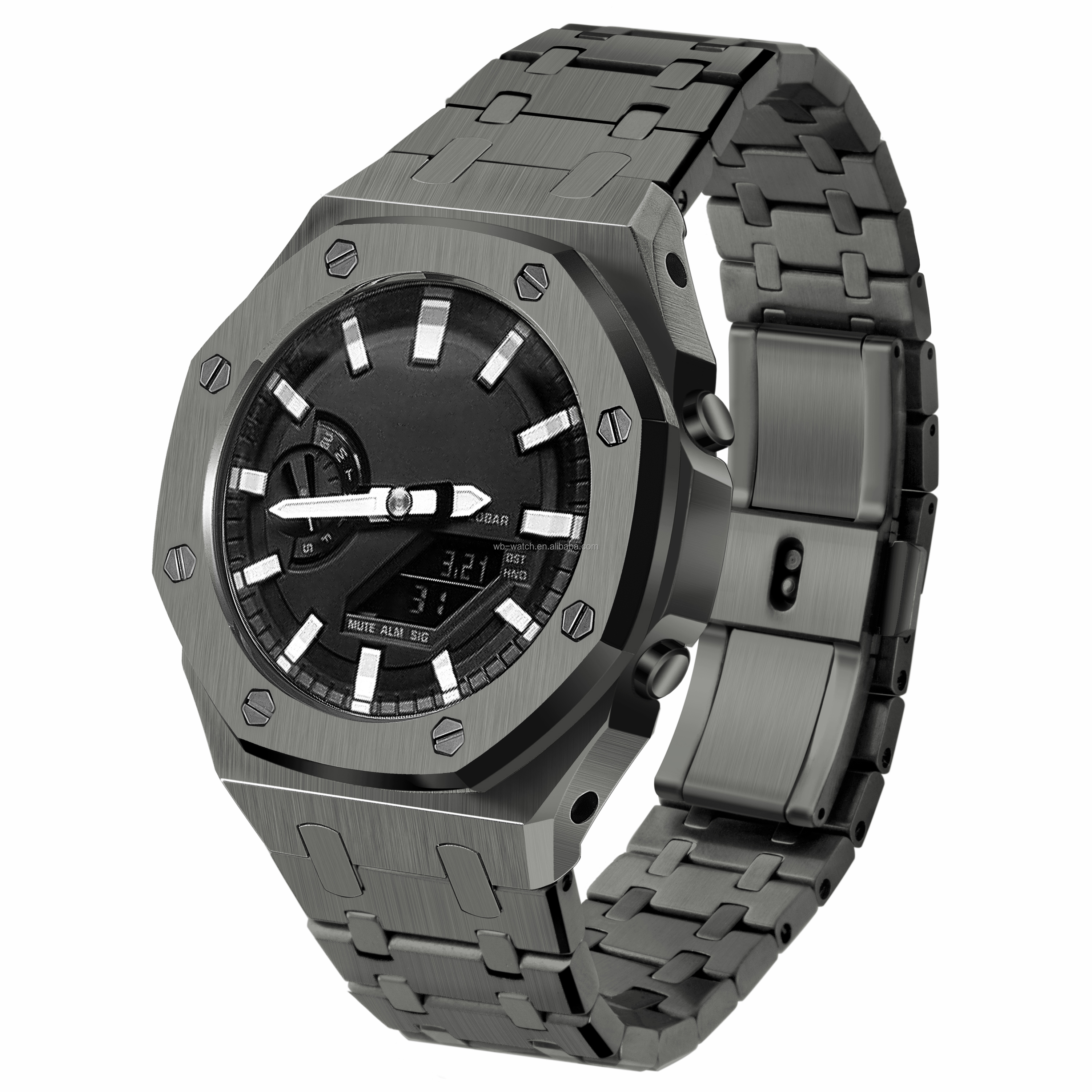 Stainless Steel Metal Wristband For Casio Oak G Shock Ga2100 Modified Watches Mod Kit