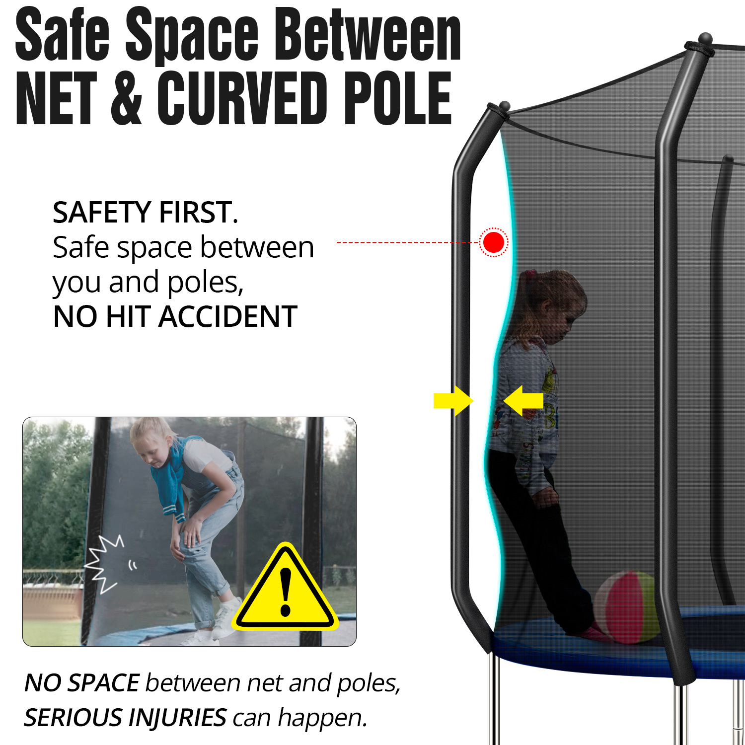 Applicable Scene AJUNION 10ft Trampoline for Kids Jumping in Park or Kindergarten